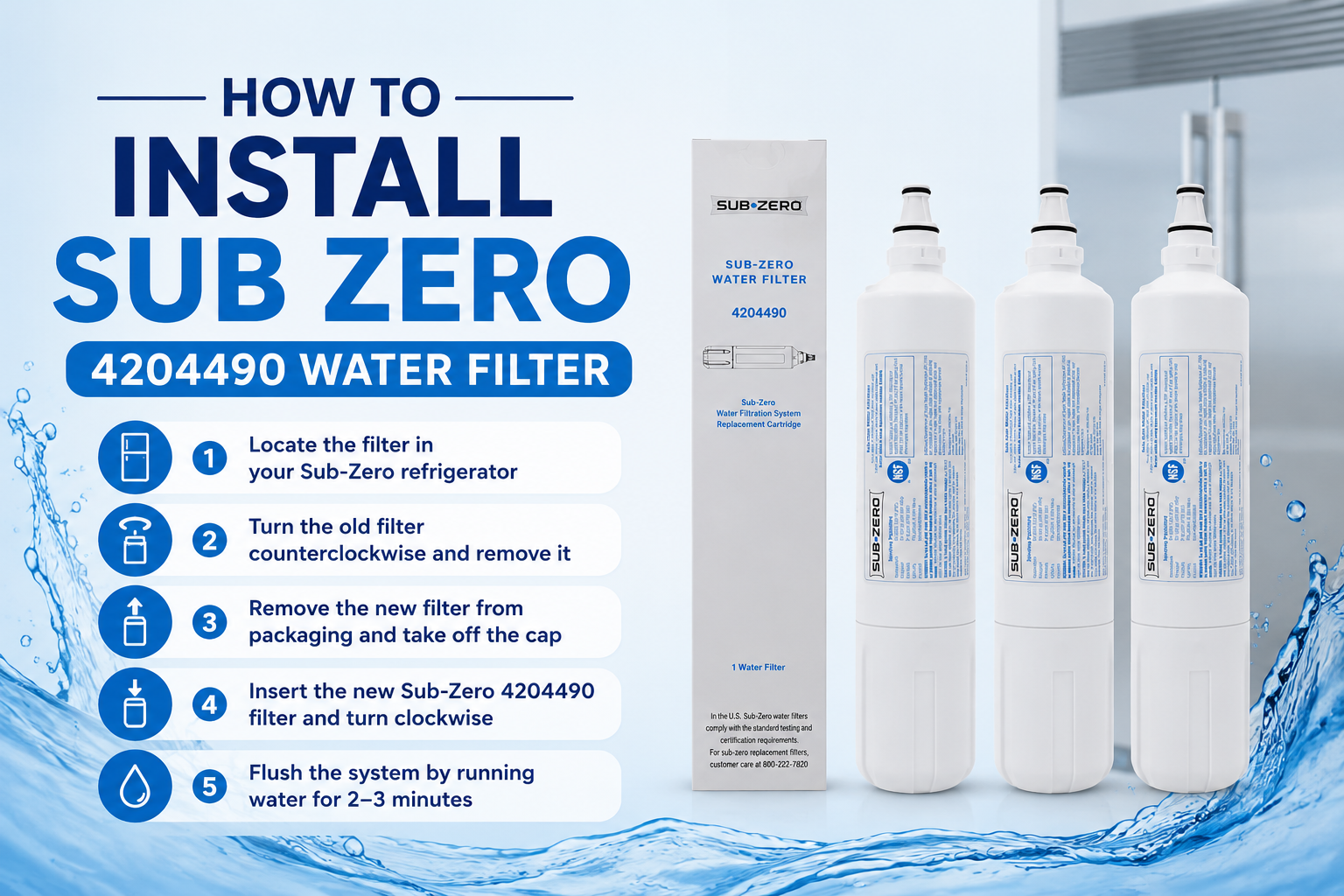 how to install sub zero 4204490 water filter