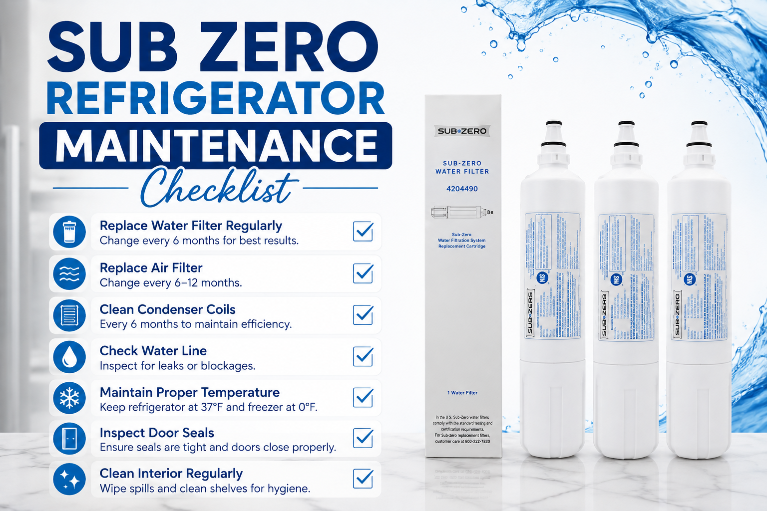 sub zero refrigerator maintenance checklist